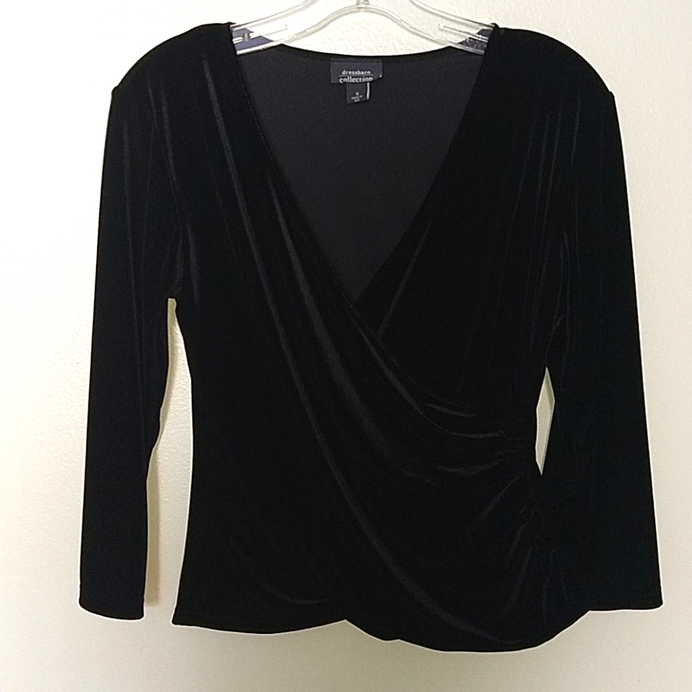 Black Stretch Velvet Top (T03)